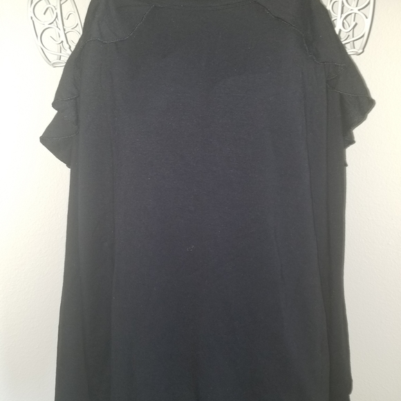 Express One Eleven Ruffle Cold Shoulder Top - Picture 6 of 7